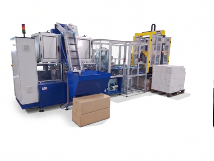 Nozzling and packing machine for silicone cartridges model "BECPACK"
